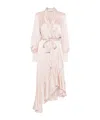 Zimmermann Silk Wrap Midi Dress In Pink