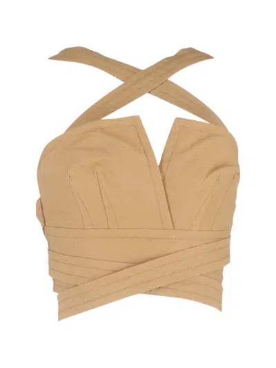 Pre-owned Zimmermann Wrap-effect Top In Neutral