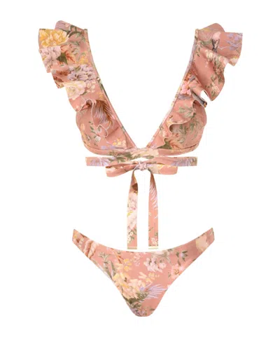 Zimmermann Wrap In Ruffled Bikini In Multi | ModeSens