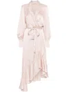 Zimmermann Wrap Midi Dress In Pink