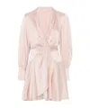 Zimmermann Silk Wrap Mini Dress In Pink