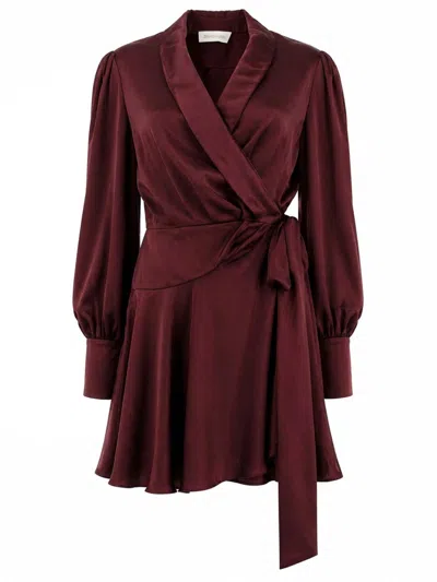 Zimmermann Ruffled Wrap-design Midi Dress In Brown