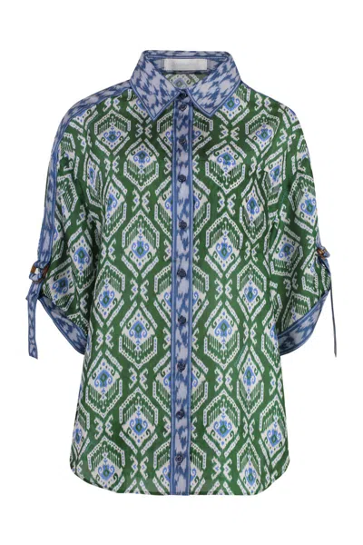 Zimmermann Wyle Printed Silk Blouse