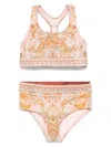 Zimmermann Wylie Printed Bikini In Neutrals