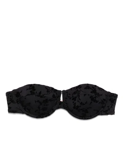 Zimmermann Wylie Textured Balconette Bikini Top In Black