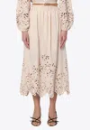 Zimmermann Wylie Cream Colored Midi Skirt Women In Cream