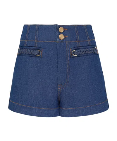 Zimmermann Wylie Denim Shorts In Blue