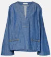 Zimmermann Wylie Stretch Denim Tunic Top In Blau