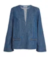 Zimmermann Wylie Stretch Denim Tunic Top In Navy