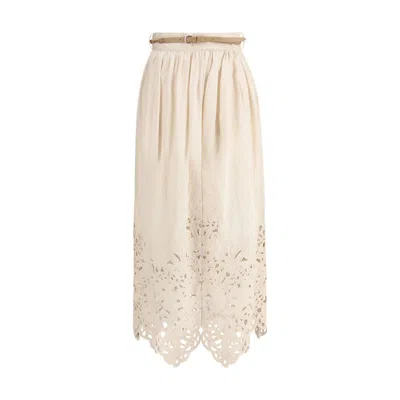 ZIMMERMANN WYLIE EMBROIDERED MIDI SKIRT