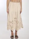 Zimmermann Wylie Cream Colored Midi Skirt Women In Neutrals
