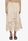 Zimmermann Wylie Cream Colored Midi Skirt Women In White