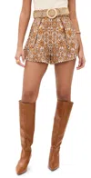 Zimmermann Wylie Shorts In Orange Ikat
