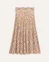 Zimmermann Wylie Flared Knit Skirt In Multi