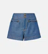 Zimmermann Wylie High-rise Denim Shorts In Blue