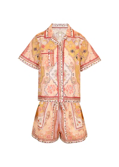 Zimmermann Wylie Kids Top And Short In Orange