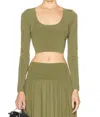 Zimmermann Wylie Knit Scoop Top In Khaki In Green