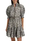 Zimmermann Wylie Lantern Cotton Mini Dress In Black