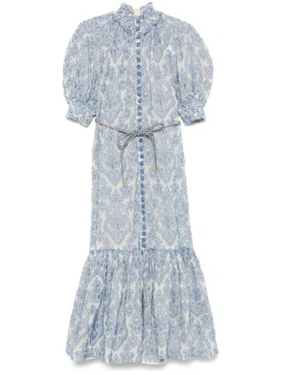 Zimmermann Midi Dress "wylie" In Blue