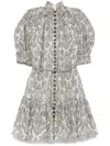 Zimmermann Wylie Lantern Cotton Mini Dress In Black In Black