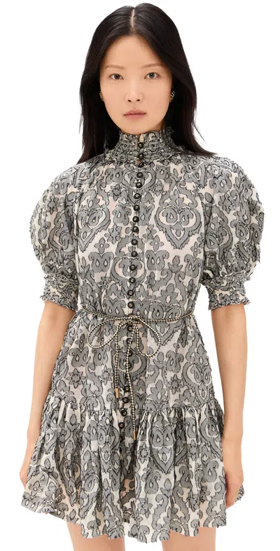 Zimmermann Wylie Lantern Mini Dress In Black