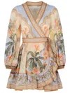 Zimmermann Wylie Printed Cotton-voile Mini Wrap Dress