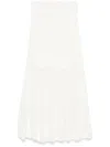 Zimmermann White Crush Embroidered Midi Skirt In White
