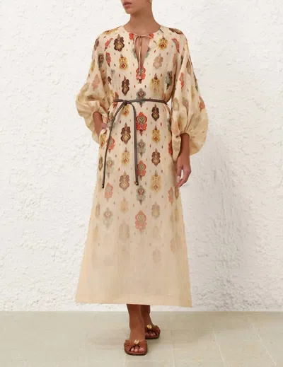 Zimmermann Wylie Midi Dress In Multicolor