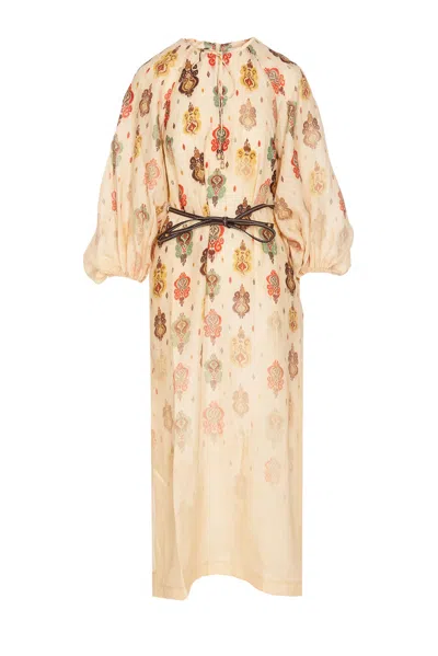 Zimmermann Wylie Midi Dress In Multicolor