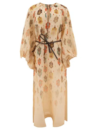 Zimmermann Wylie Midi Dress In Multicolor