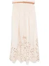 Zimmermann Wylie Cream Colored Midi Skirt Women In Neutrals