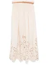 Zimmermann Wylie Cream Colored Midi Skirt Women In Neutrals