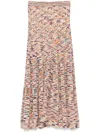 Zimmermann Wylie Flared Knit Skirt In Pink