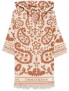 Zimmermann Embroidered Terry Fabric Wylie Mini Dress In Brown