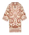 Zimmermann Embroidered Terry Fabric Wylie Mini Dress In Brown