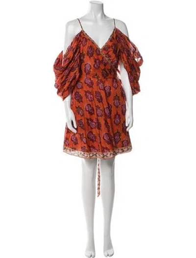 Pre-owned Zimmermann Wylie Mini Dress In Orange