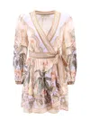 Zimmermann Wylie Printed Cotton-voile Mini Wrap Dress