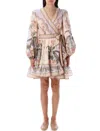 Zimmermann Wylie Printed Cotton-voile Mini Wrap Dress