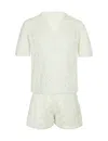Zimmermann Wylie Patchwork Knit Top And Shorts In White