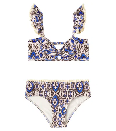 Zimmermann Kids' Wylie Printed Bikini In Multicoloured