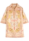 Zimmermann Wylie Printed Linen Tunic In Multi Floral
