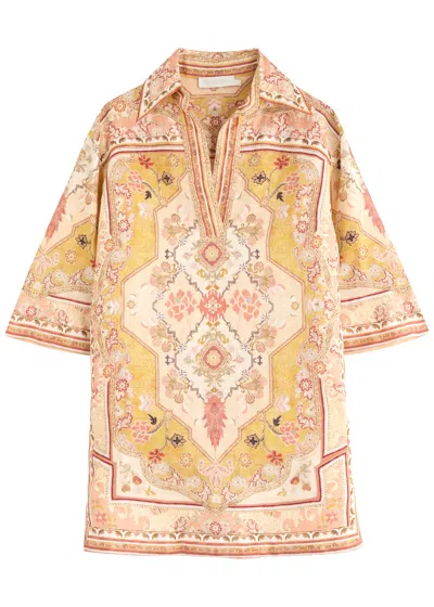 ZIMMERMANN ZIMMERMANN WYLIE PRINTED LINEN MINI DRESS