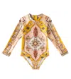 Zimmermann Girl's Wylie Floral-print Rashguard In Multicoloured
