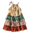 Zimmermann Kids Multicolor Wylie Halter Tiered Dress In Multicolor