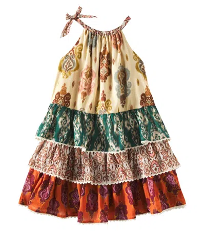 Zimmermann Kids' Wylie Printed Tiered Cotton Dress In Multicolor