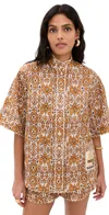 Zimmermann Wylie Shirt In Orange Ikat