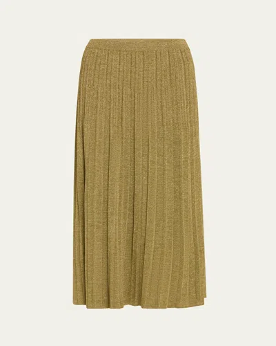 Zimmermann Wylie Rib Midi Skirt In Dusty Olivegold