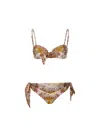 Zimmermann Wylie Scarf Tie Bikini In Brown