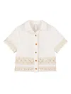 Zimmermann Kids White Wylie Trimmed Shirt In 白色
