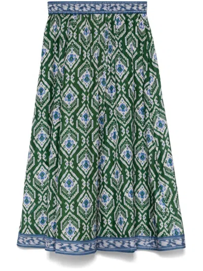 Zimmermann Wylie Silk Swing Skirt Clothing In Green